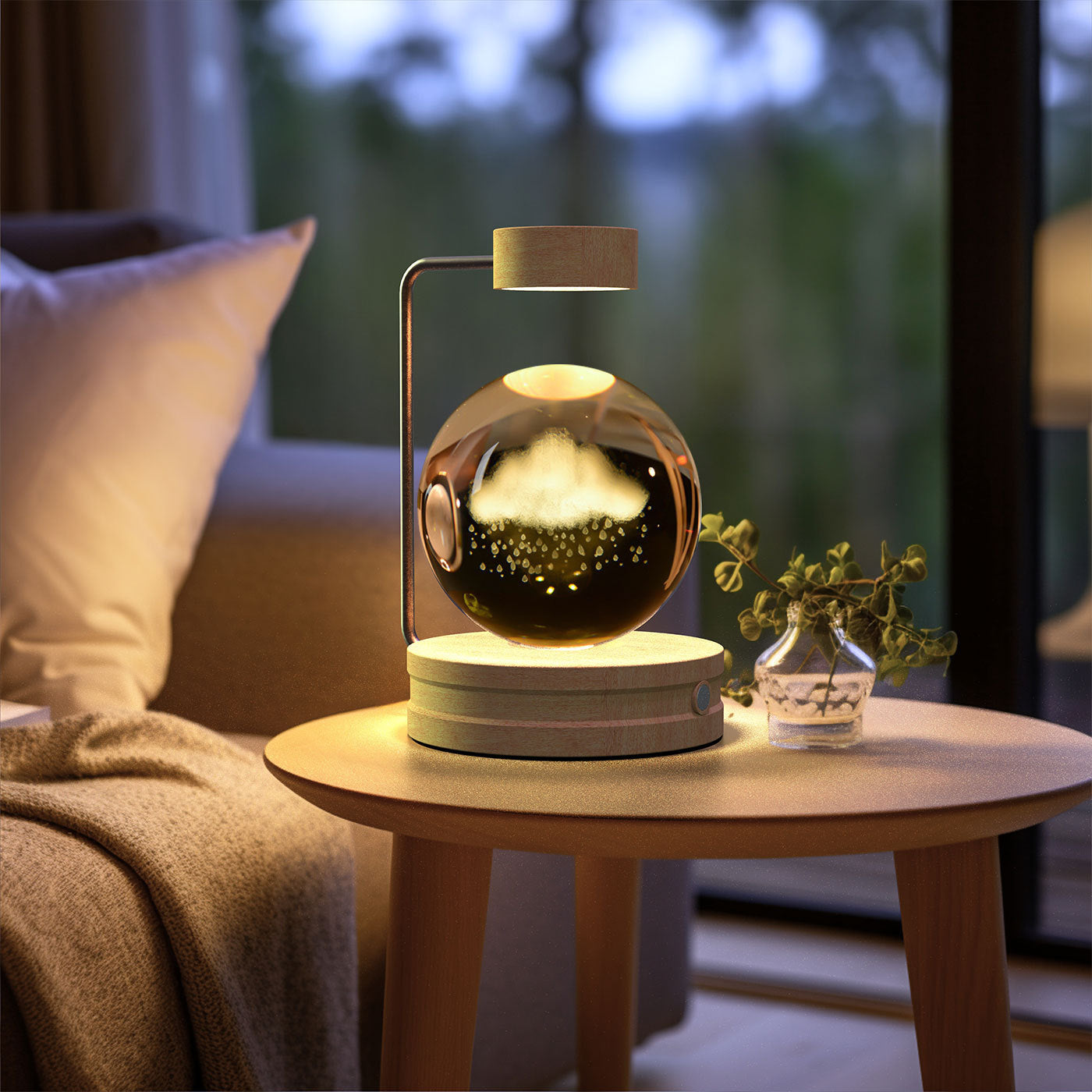 3D Kristalglas Nachtlamp met USB Oplaadfunctie