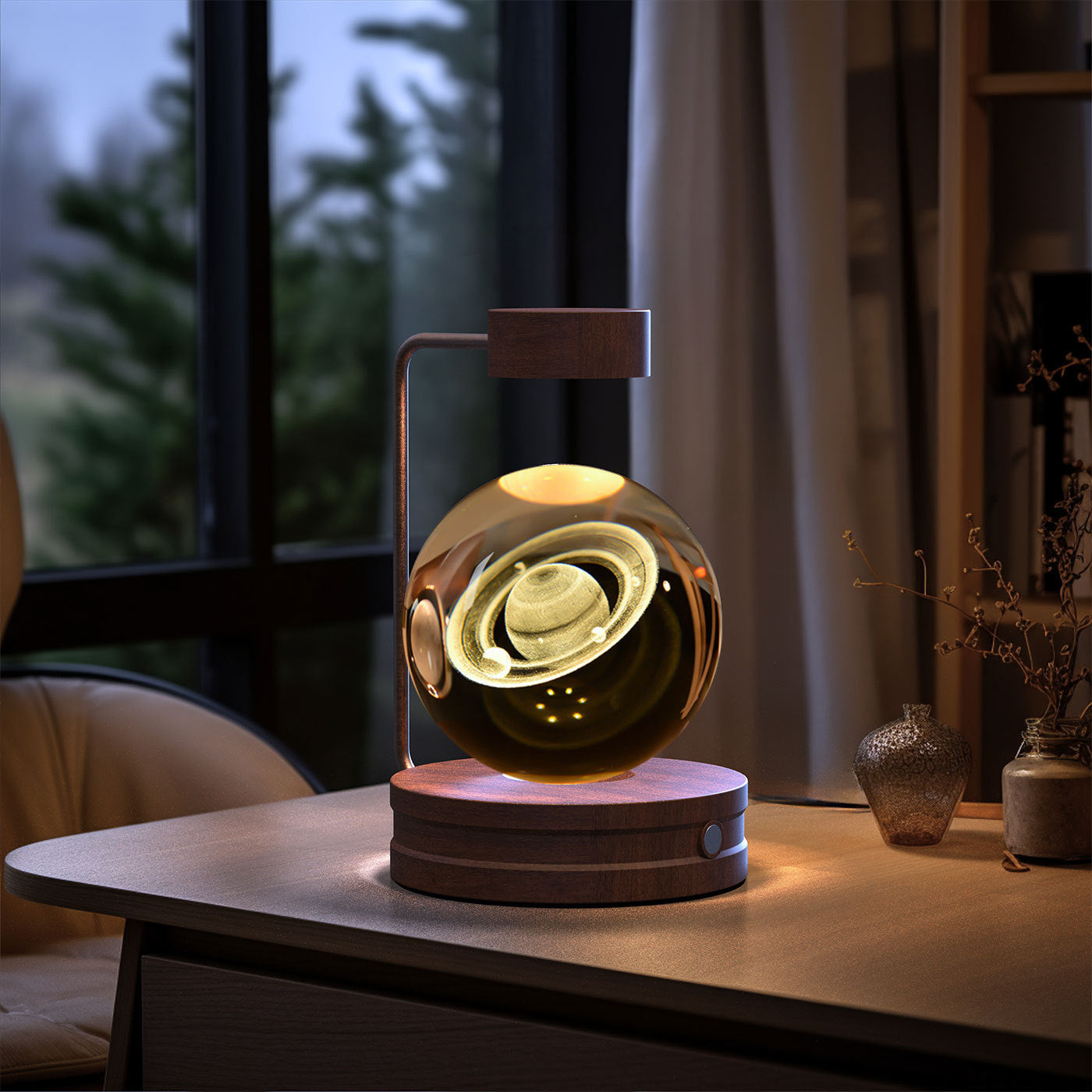 3D Kristalglas Nachtlamp met USB Oplaadfunctie