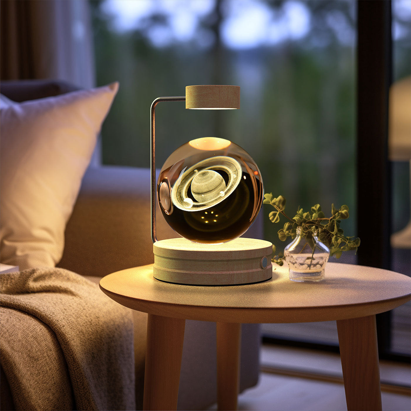 3D Kristalglas Nachtlamp met USB Oplaadfunctie