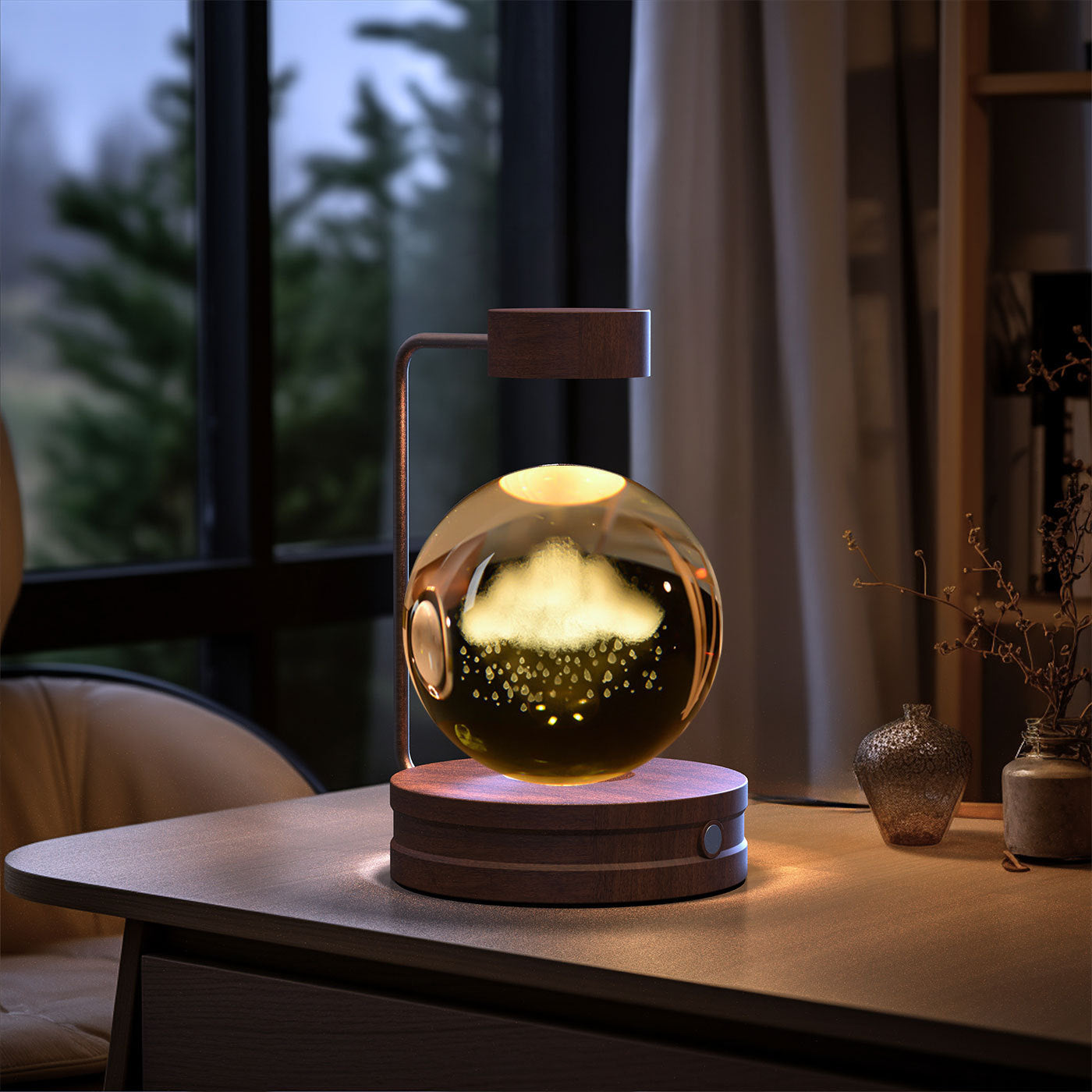 3D Kristalglas Nachtlamp met USB Oplaadfunctie