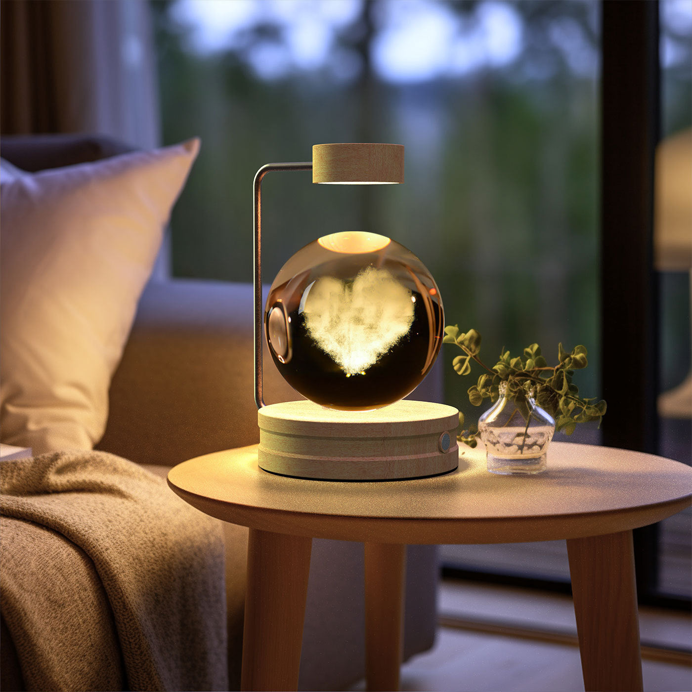 3D Kristalglas Nachtlamp met USB Oplaadfunctie