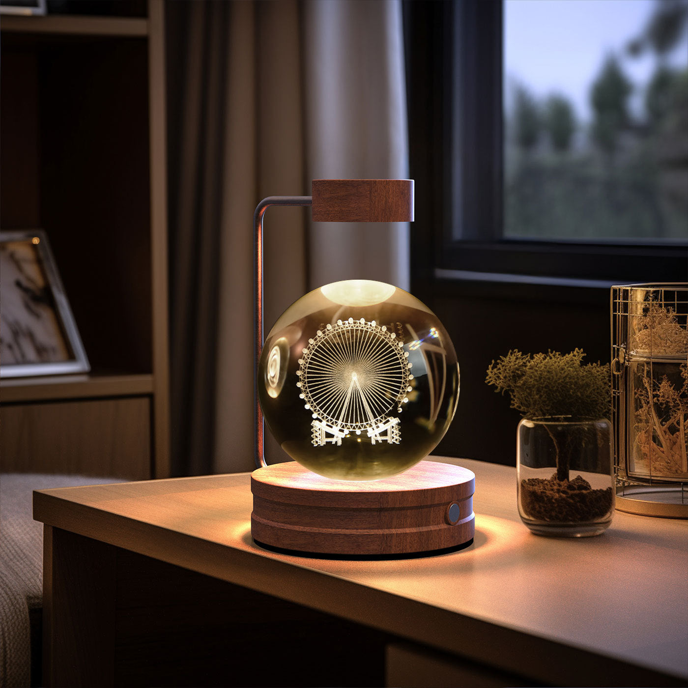 3D Kristalglas Nachtlamp met USB Oplaadfunctie
