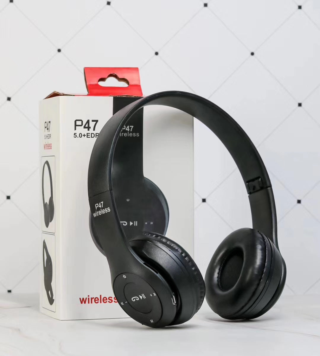Draadloze Bluetooth Headset – Opvouwbare Koptelefoon met Bass & Microfoon
