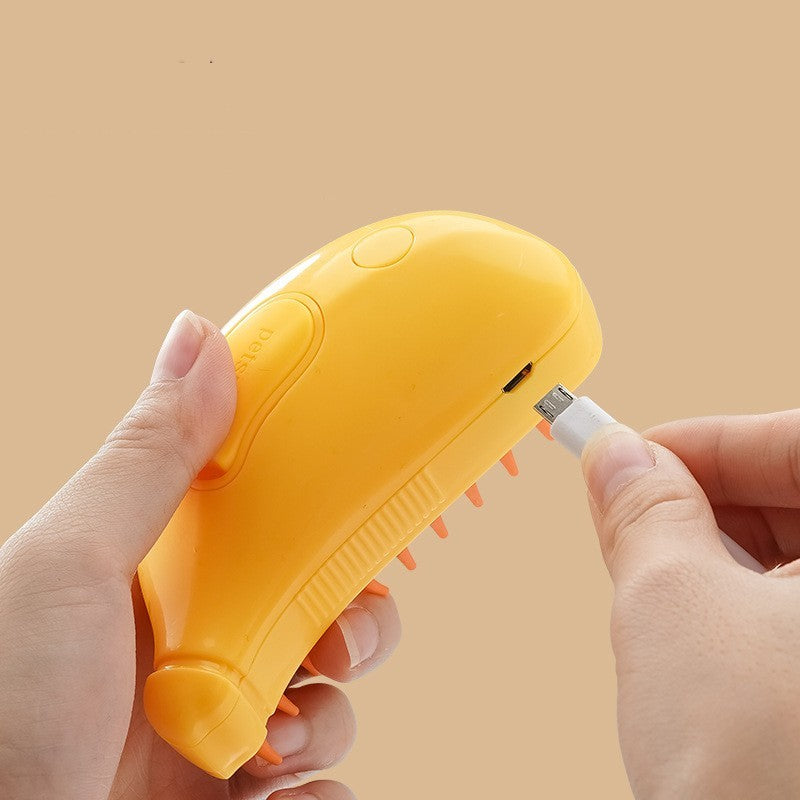 3-in-1 Stoomborstel voor Huisdieren – Verzorgingsborstel met Sprayfunctie & Haarverwijdering