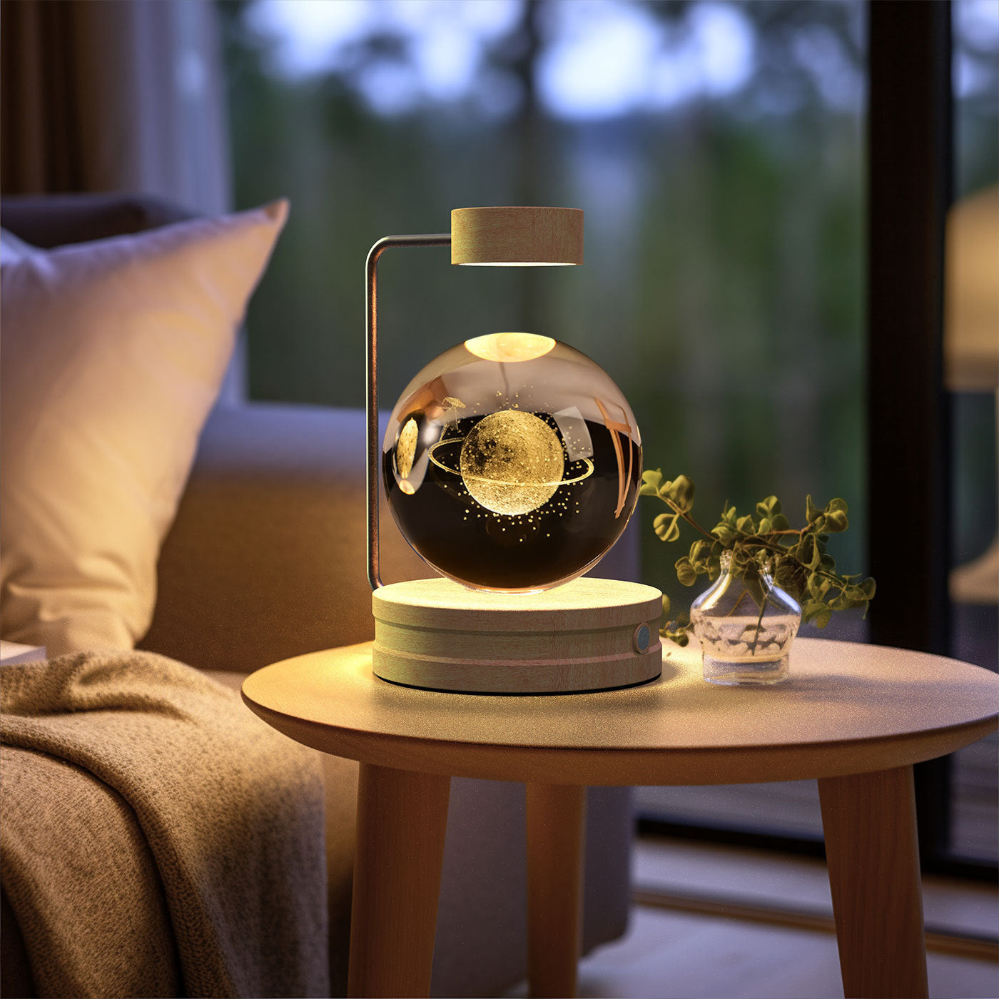 3D Kristalglas Nachtlamp met USB Oplaadfunctie