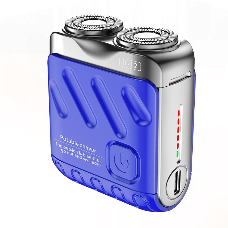 Draagbaar Elektrisch Scheerapparaat met Dubbele Roterende Messen – Mini USB Oplaadbare Reisscheerapparaat voor Mannen