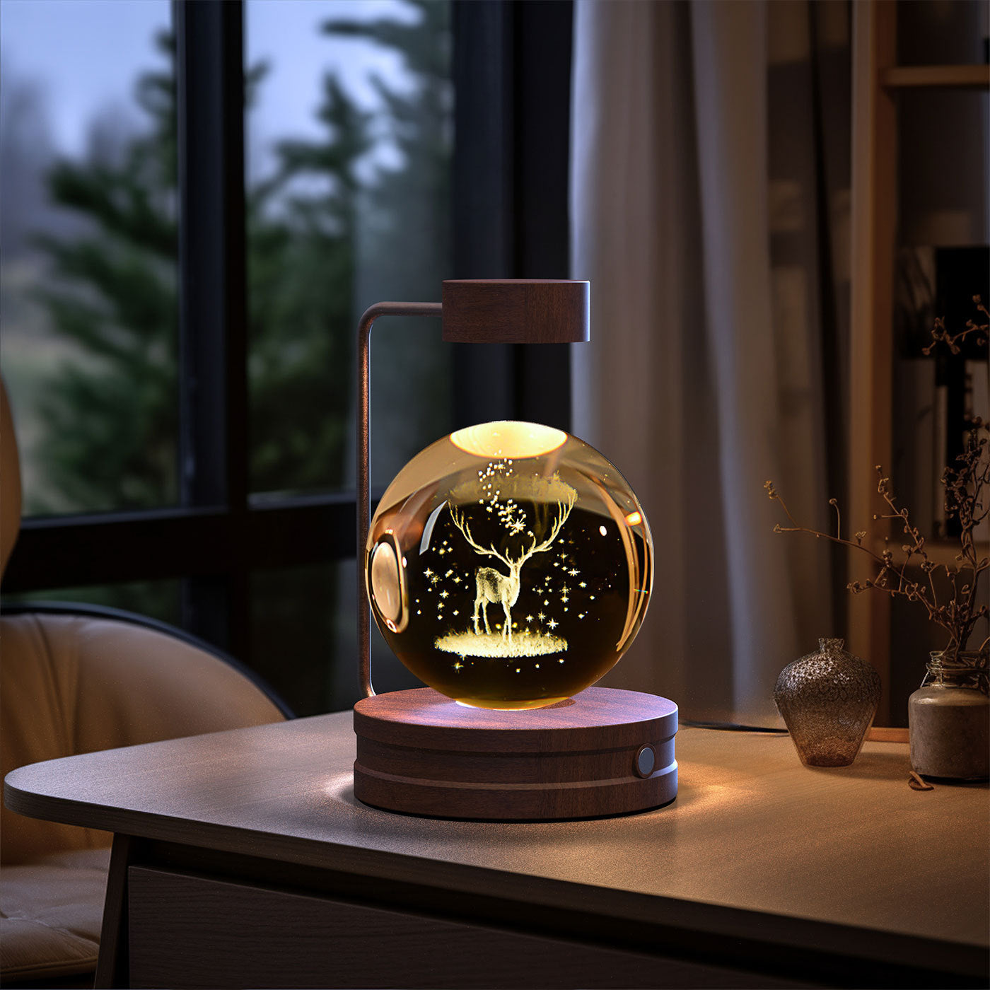 3D Kristalglas Nachtlamp met USB Oplaadfunctie