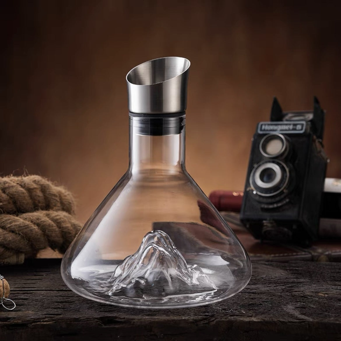 Iceberg Waterfall Wijnkaraf – Kristal Glas Decanter met Traploze Filtratie