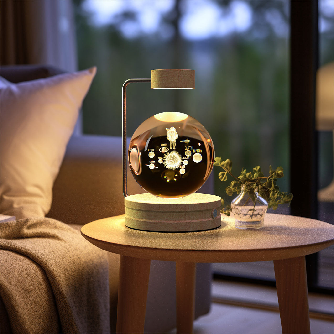 3D Kristalglas Nachtlamp met USB Oplaadfunctie