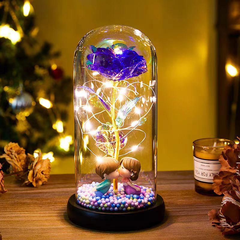 Eternal Rose LED Licht – Roos in Glazen Stolp met Warm Wit Licht