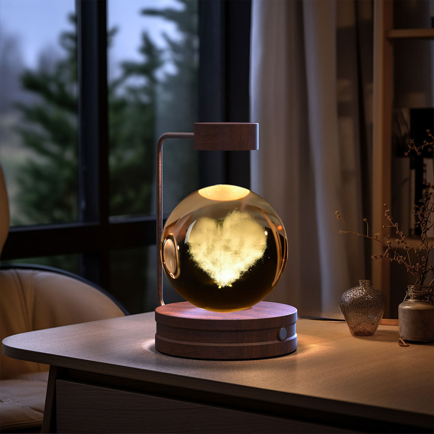 3D Kristalglas Nachtlamp met USB Oplaadfunctie