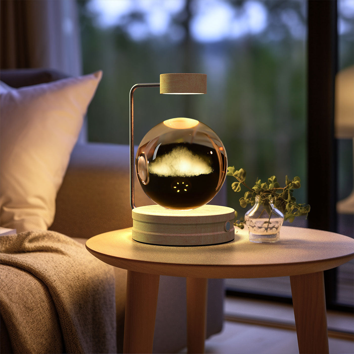 3D Kristalglas Nachtlamp met USB Oplaadfunctie