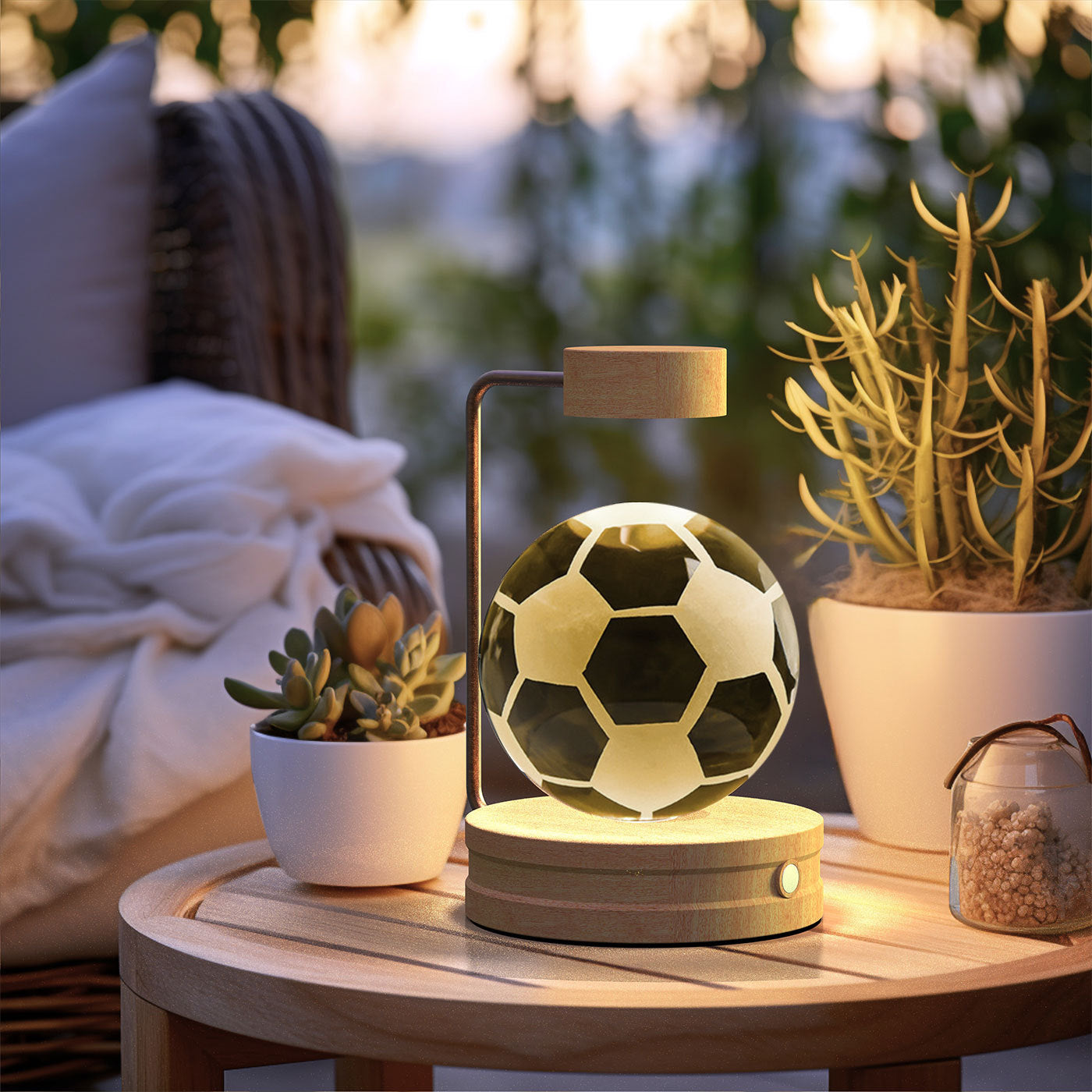 3D Kristalglas Nachtlamp met USB Oplaadfunctie