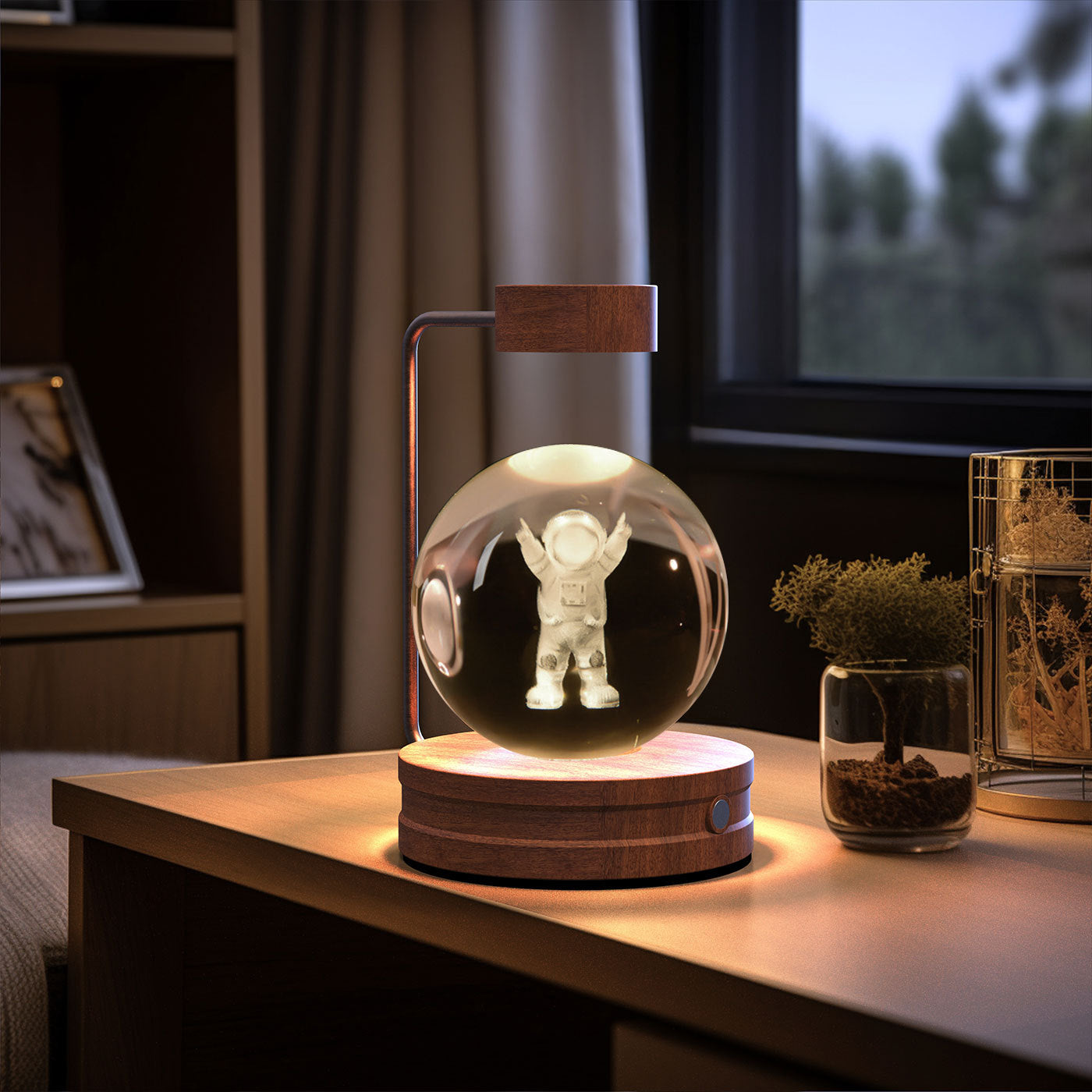 3D Kristalglas Nachtlamp met USB Oplaadfunctie