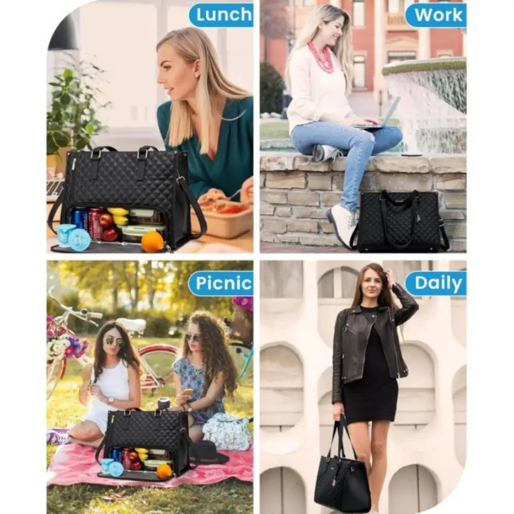 Isolerende Lunchbag met Schouderband & Laptopvak – Ruim, Lekvrij & Stijlvol