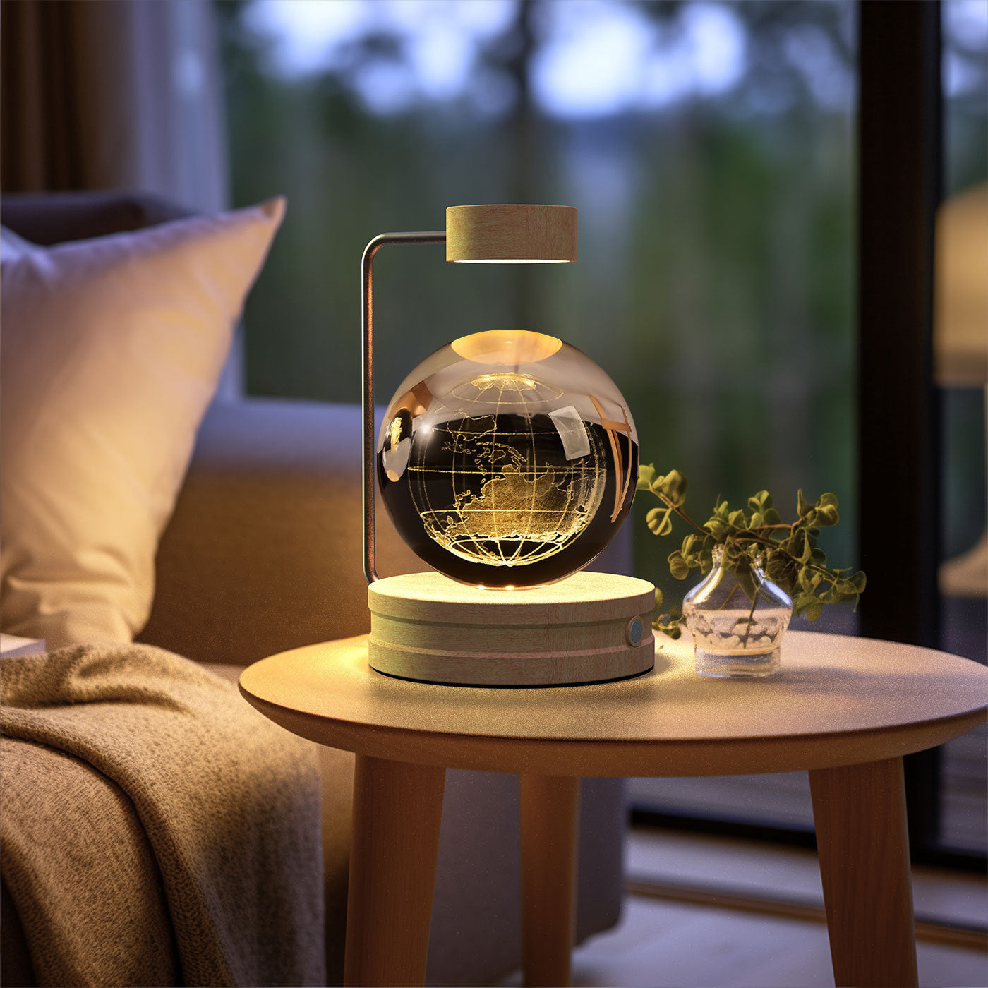 3D Kristalglas Nachtlamp met USB Oplaadfunctie