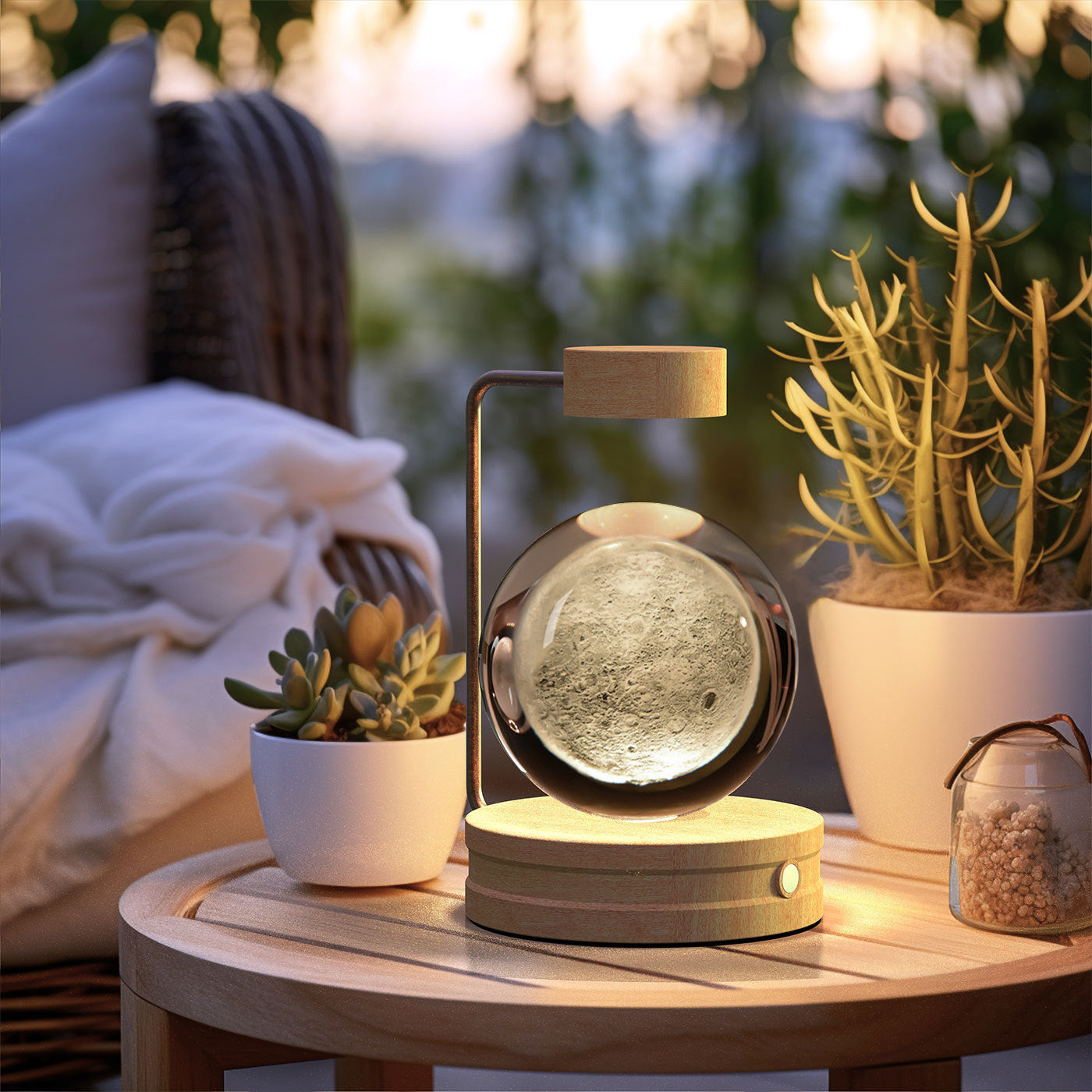 3D Kristalglas Nachtlamp met USB Oplaadfunctie