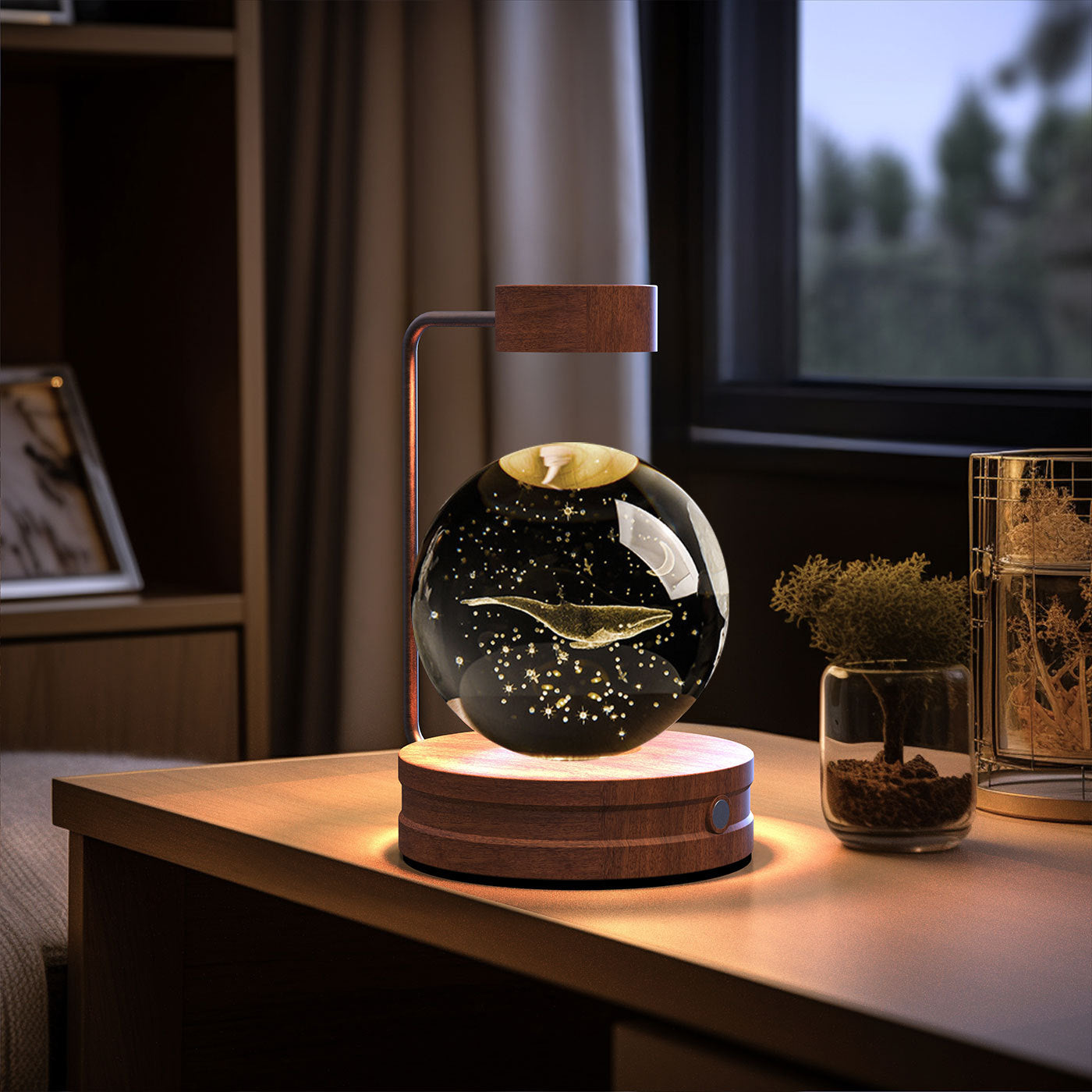 3D Kristalglas Nachtlamp met USB Oplaadfunctie