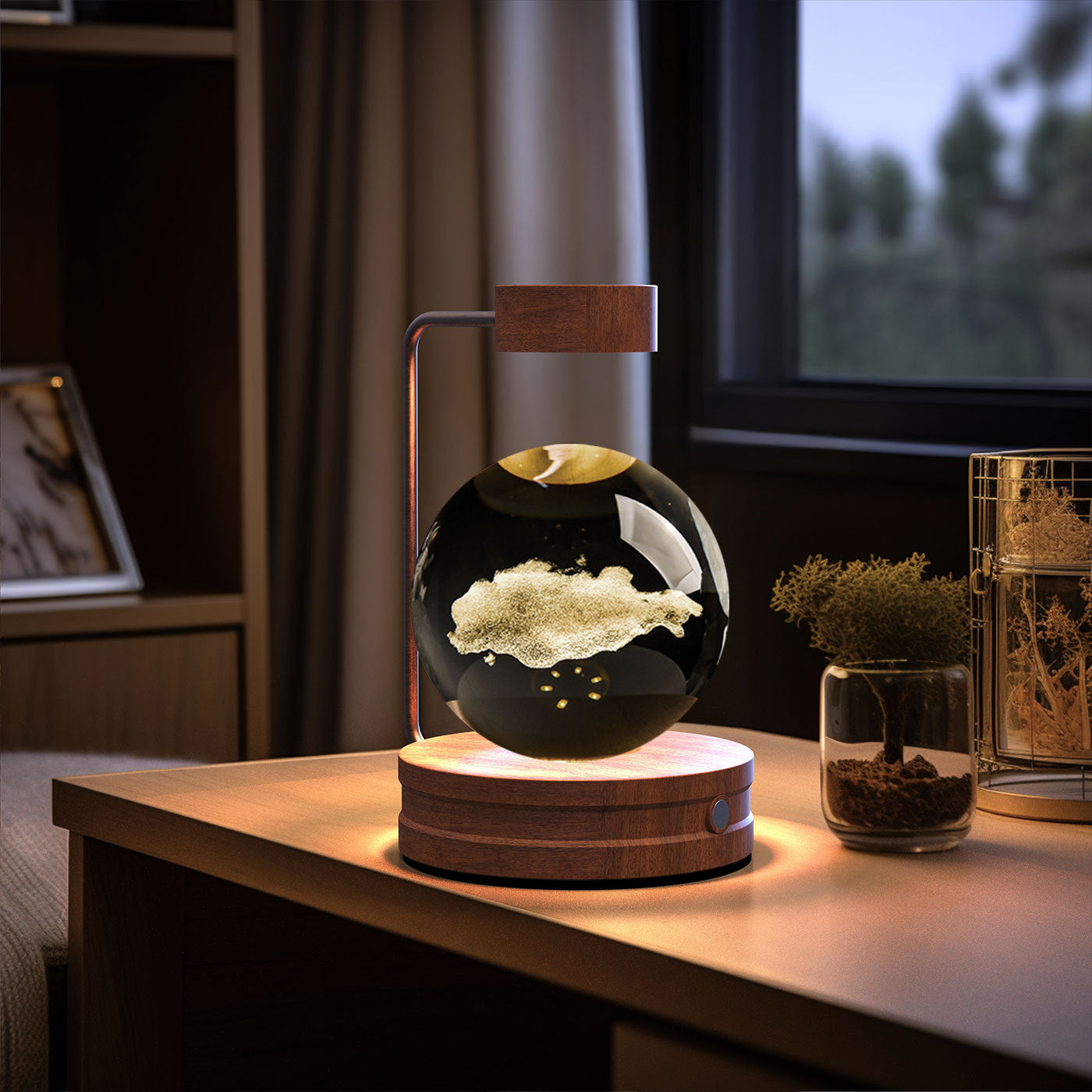 3D Kristalglas Nachtlamp met USB Oplaadfunctie
