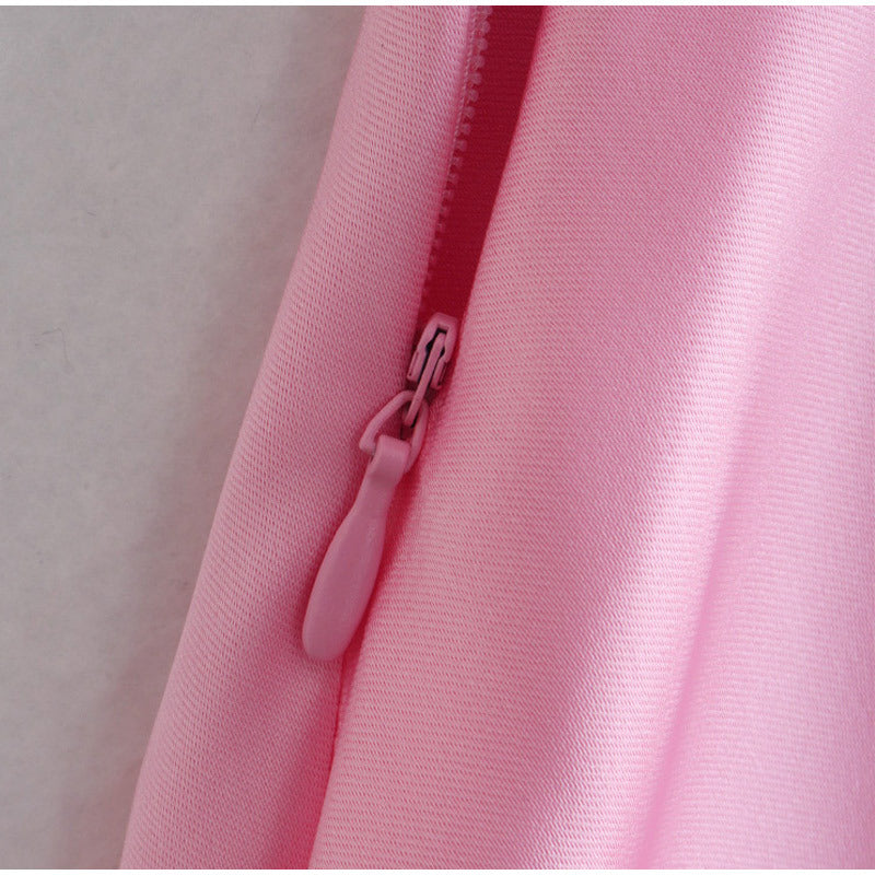 Dames Sexy Roze Maxi Jurk met Hoge Taille en Open rug