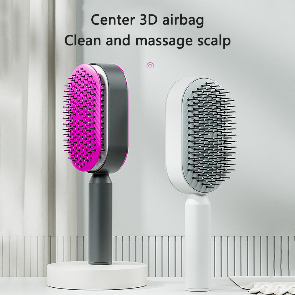 Zelfreinigende Haarborstel – Anti-klit Borstel met Eén-klik Reiniging & Massagefunctie