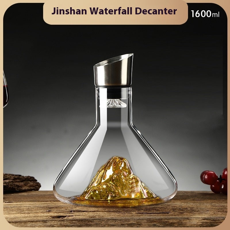 Iceberg Waterfall Wijnkaraf – Kristal Glas Decanter met Traploze Filtratie