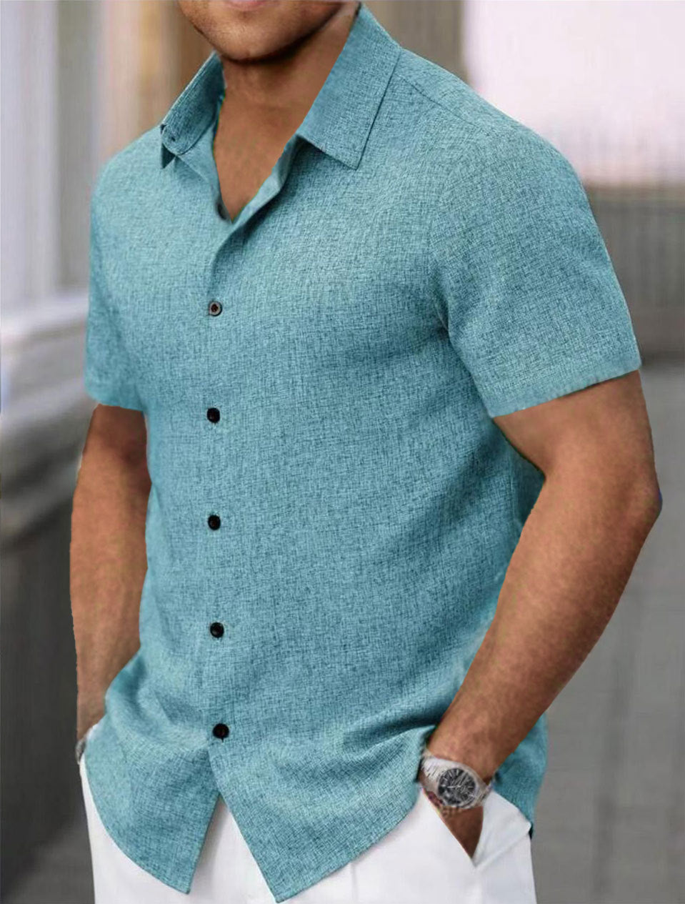 Heren Linnen Overhemd – Luchtig Zomer Shirt