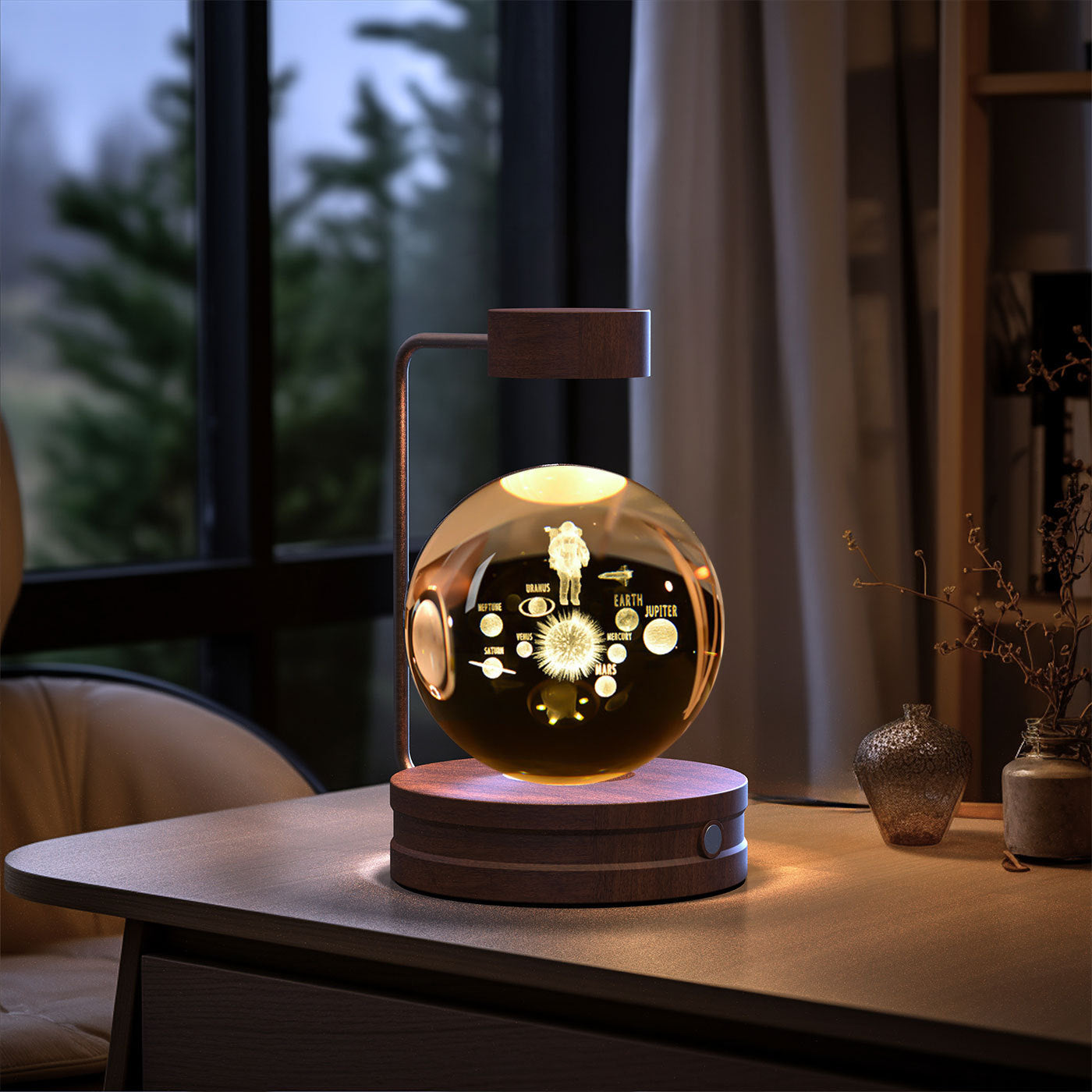 3D Kristalglas Nachtlamp met USB Oplaadfunctie