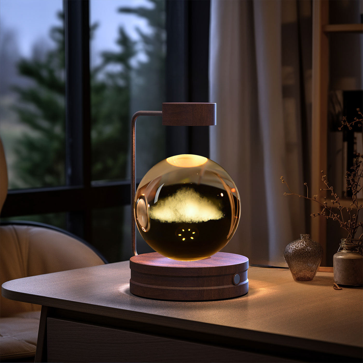 3D Kristalglas Nachtlamp met USB Oplaadfunctie