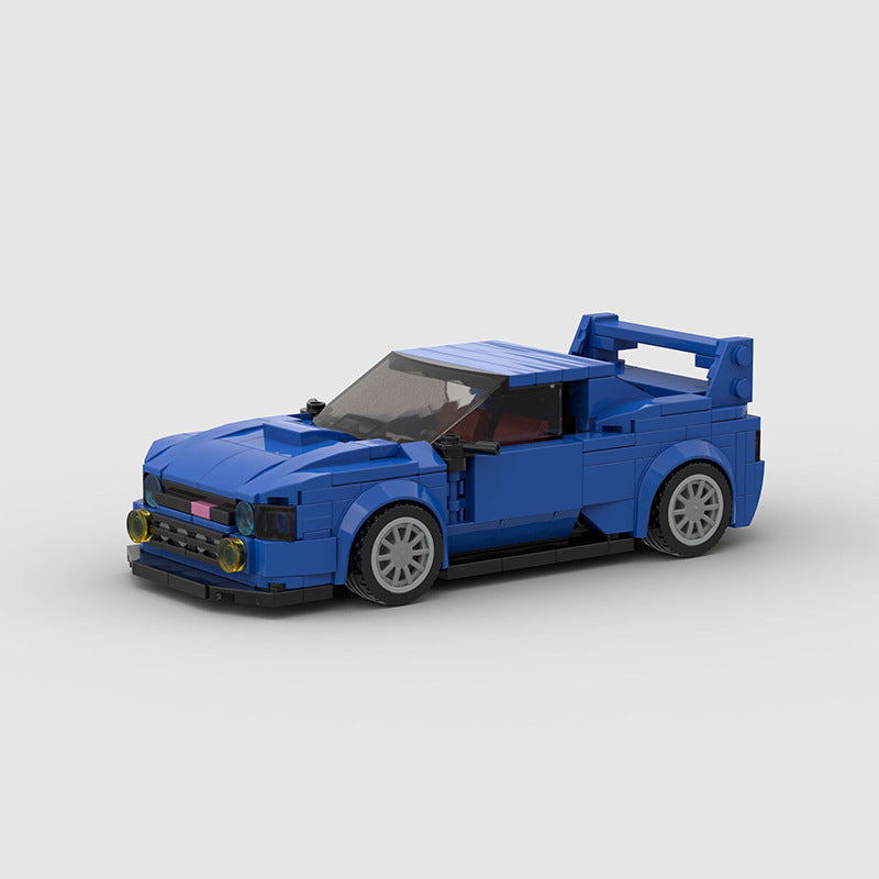 Pull-Back Raceauto – WRX STI Leopard Blauw Speelgoedauto met 8 Grid Design