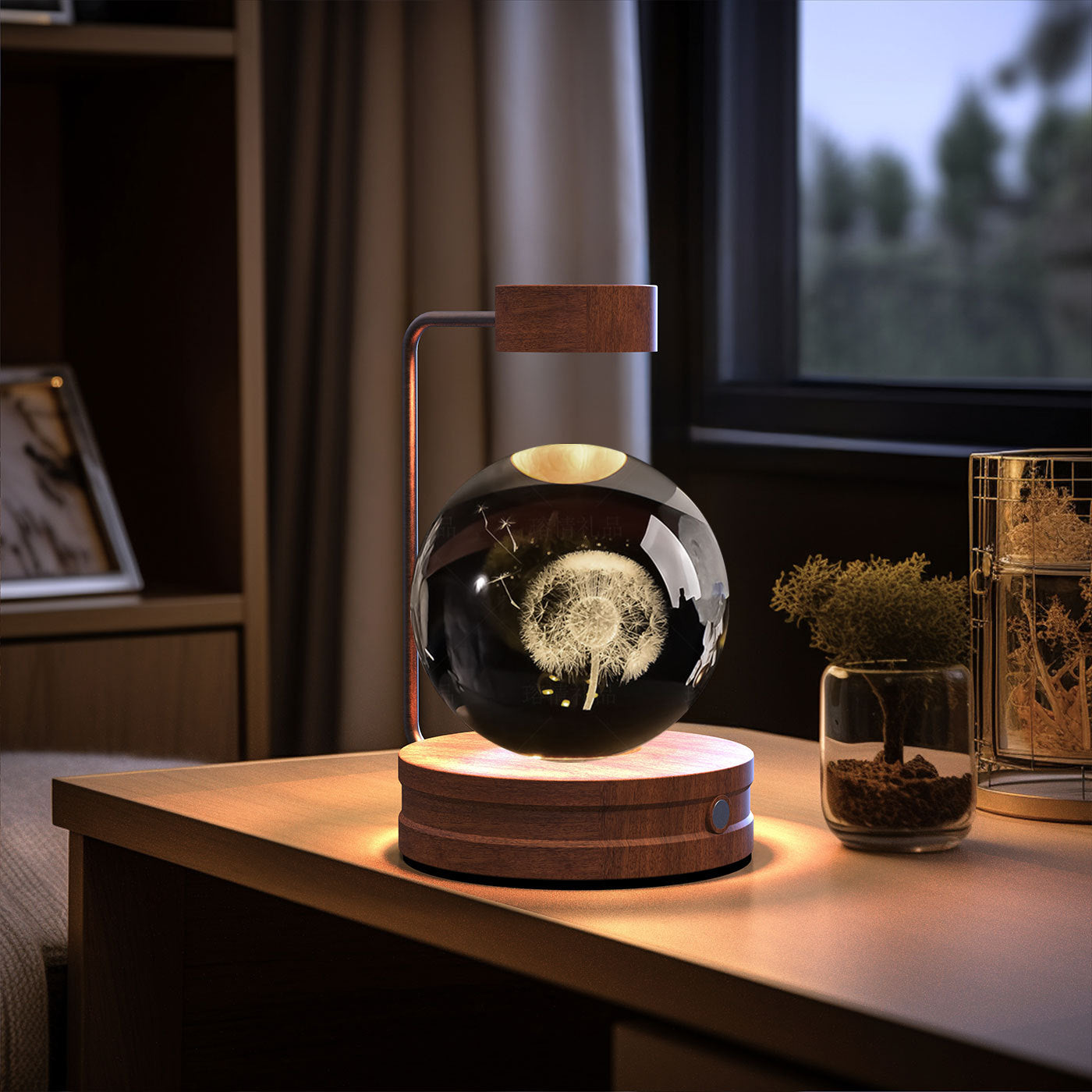 3D Kristalglas Nachtlamp met USB Oplaadfunctie