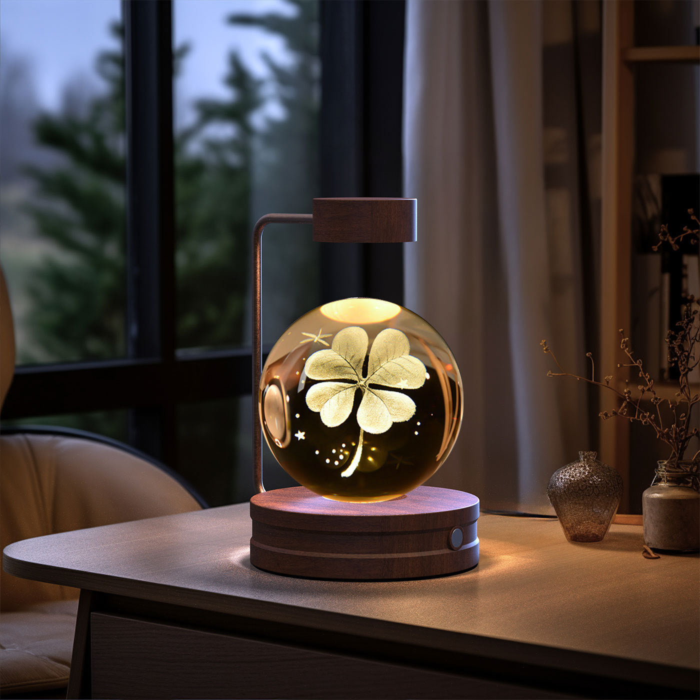 3D Kristalglas Nachtlamp met USB Oplaadfunctie