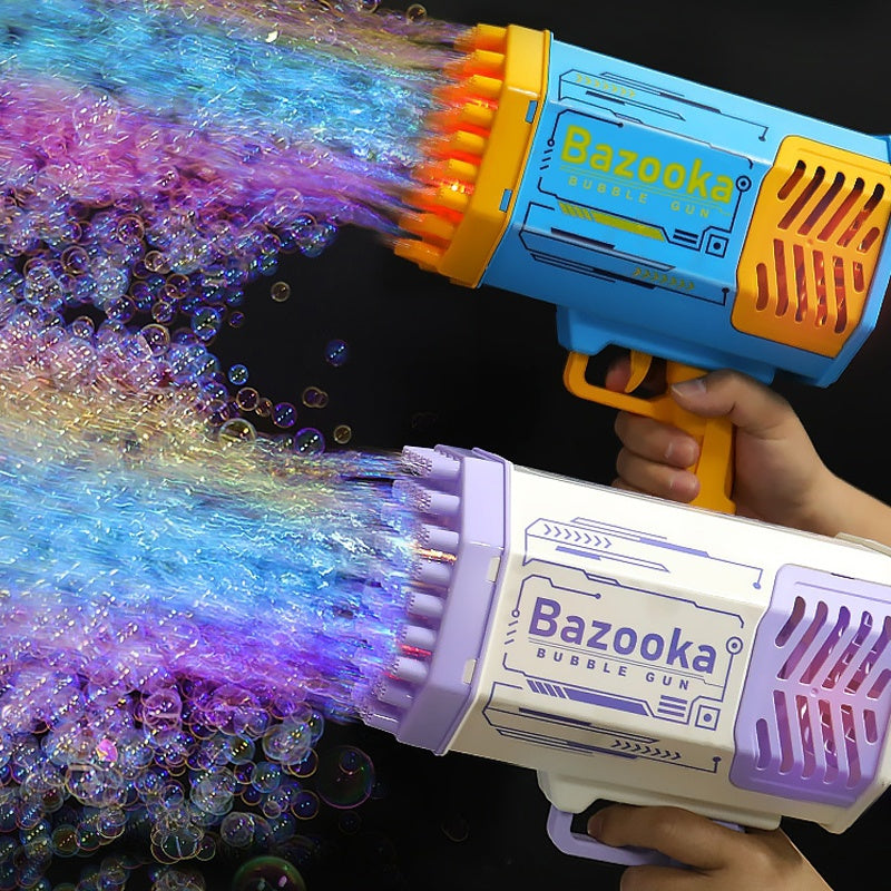 Bubble Gun Rocket – 69 Gaatjes Bellenblaas Speelgoed met Licht & Automatische Blazer