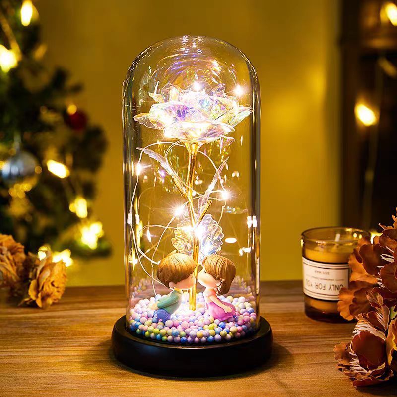 Eternal Rose LED Licht – Roos in Glazen Stolp met Warm Wit Licht
