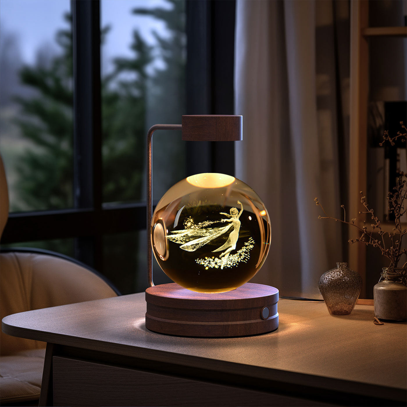 3D Kristalglas Nachtlamp met USB Oplaadfunctie