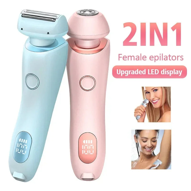 2-in-1 Elektrisch Scheerapparaat voor Vrouwen – Pijnloos, Waterdicht en USB Oplaadbaar