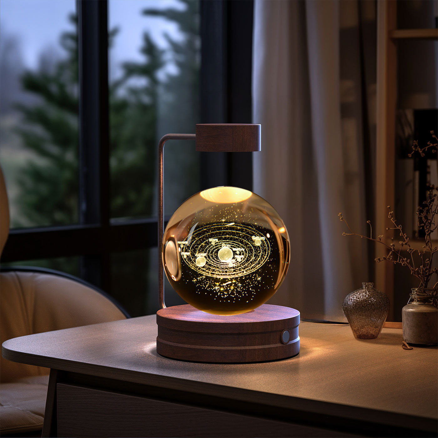 3D Kristalglas Nachtlamp met USB Oplaadfunctie