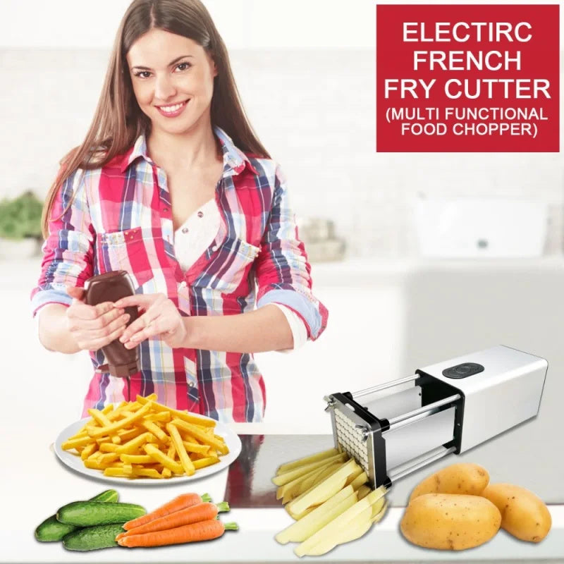 Elektrische Frietsnijder & Groentesnijder – 2 Maten Blades
