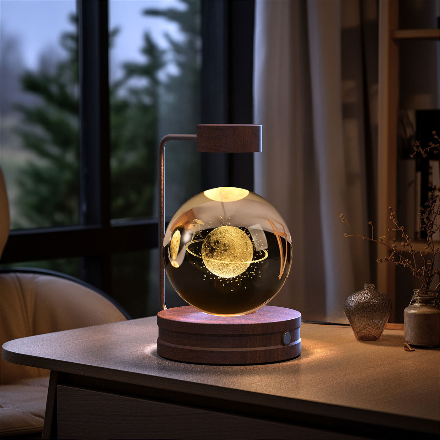 3D Kristalglas Nachtlamp met USB Oplaadfunctie