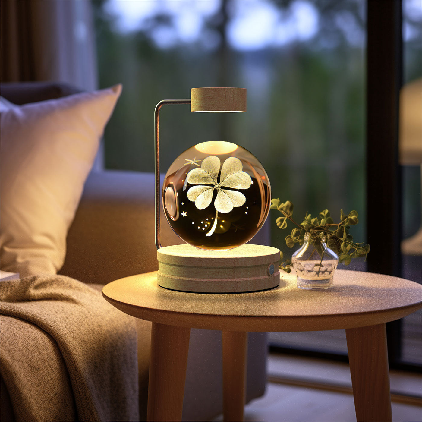 3D Kristalglas Nachtlamp met USB Oplaadfunctie