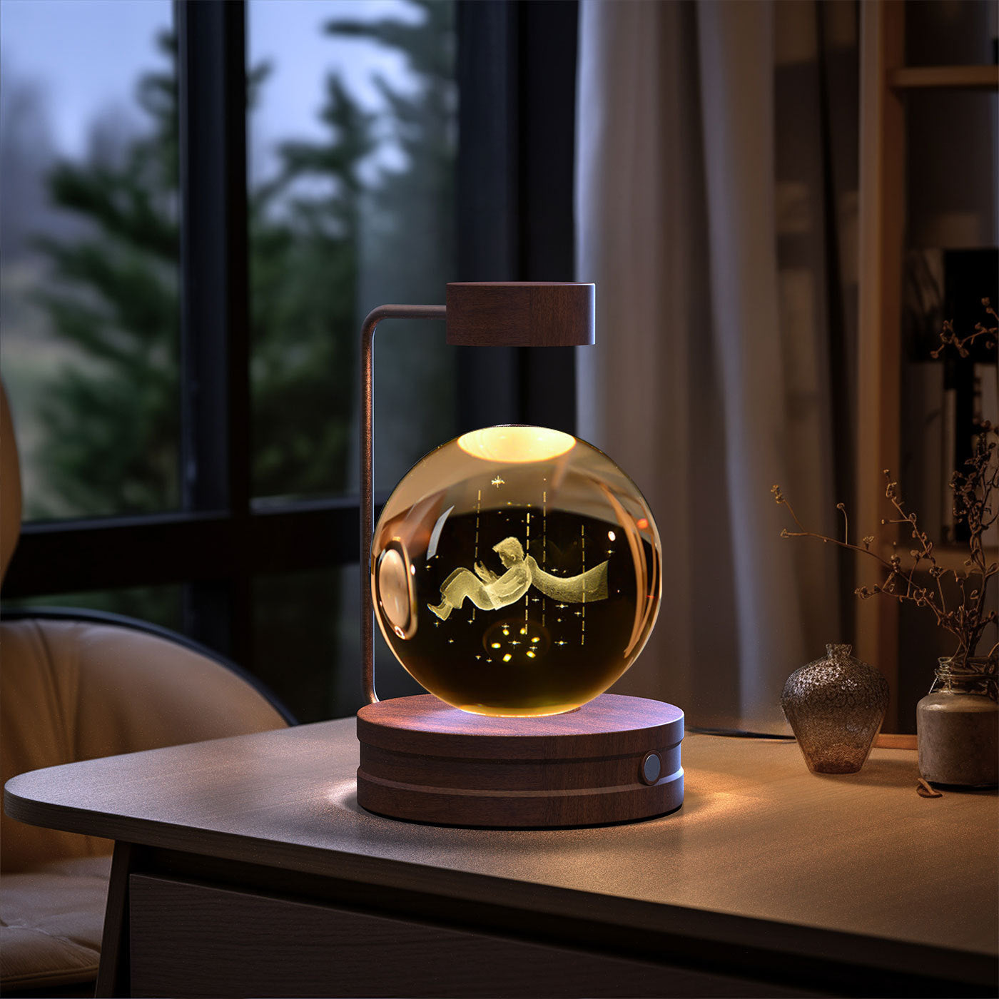 3D Kristalglas Nachtlamp met USB Oplaadfunctie
