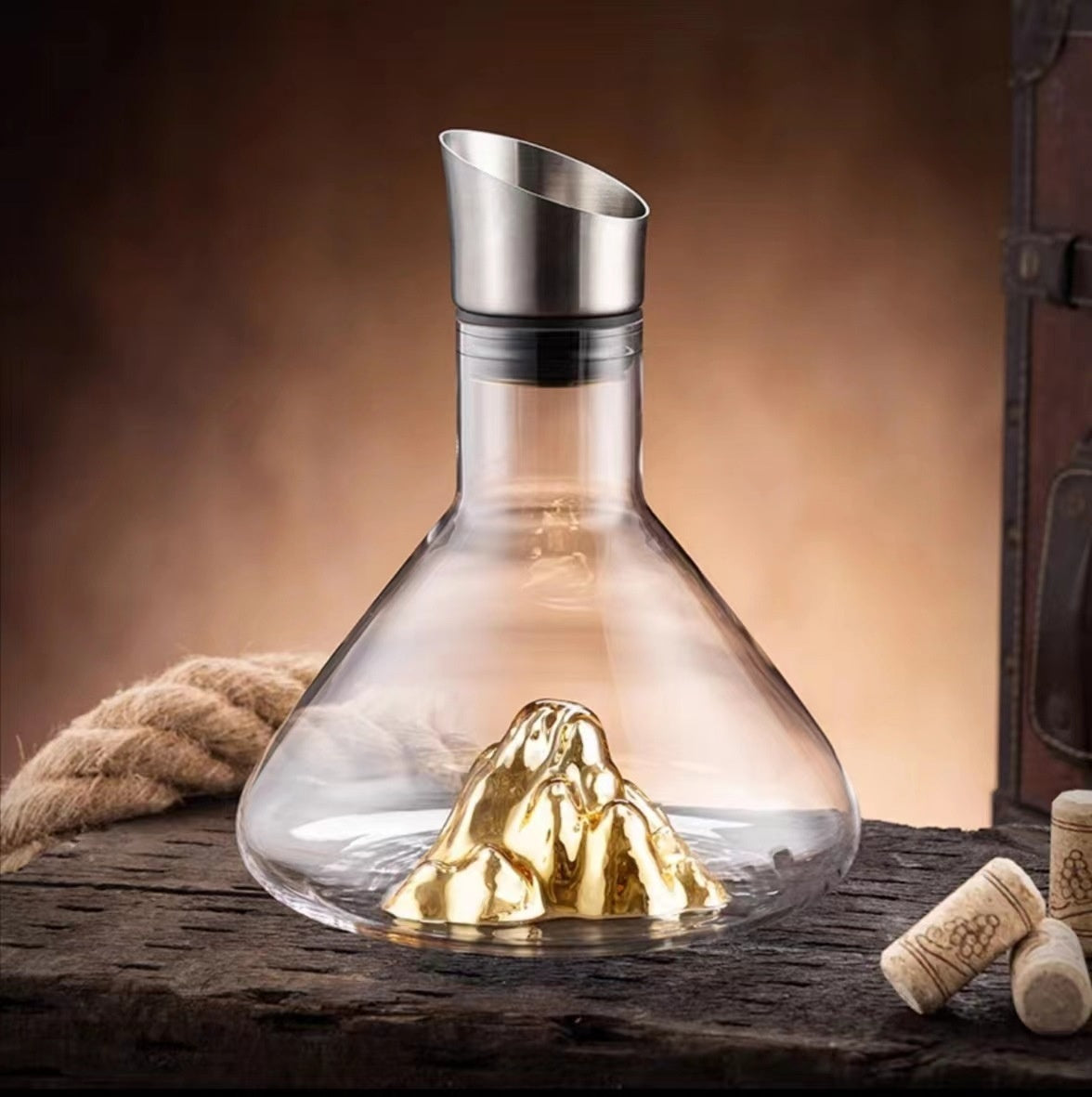 Iceberg Waterfall Wijnkaraf – Kristal Glas Decanter met Traploze Filtratie