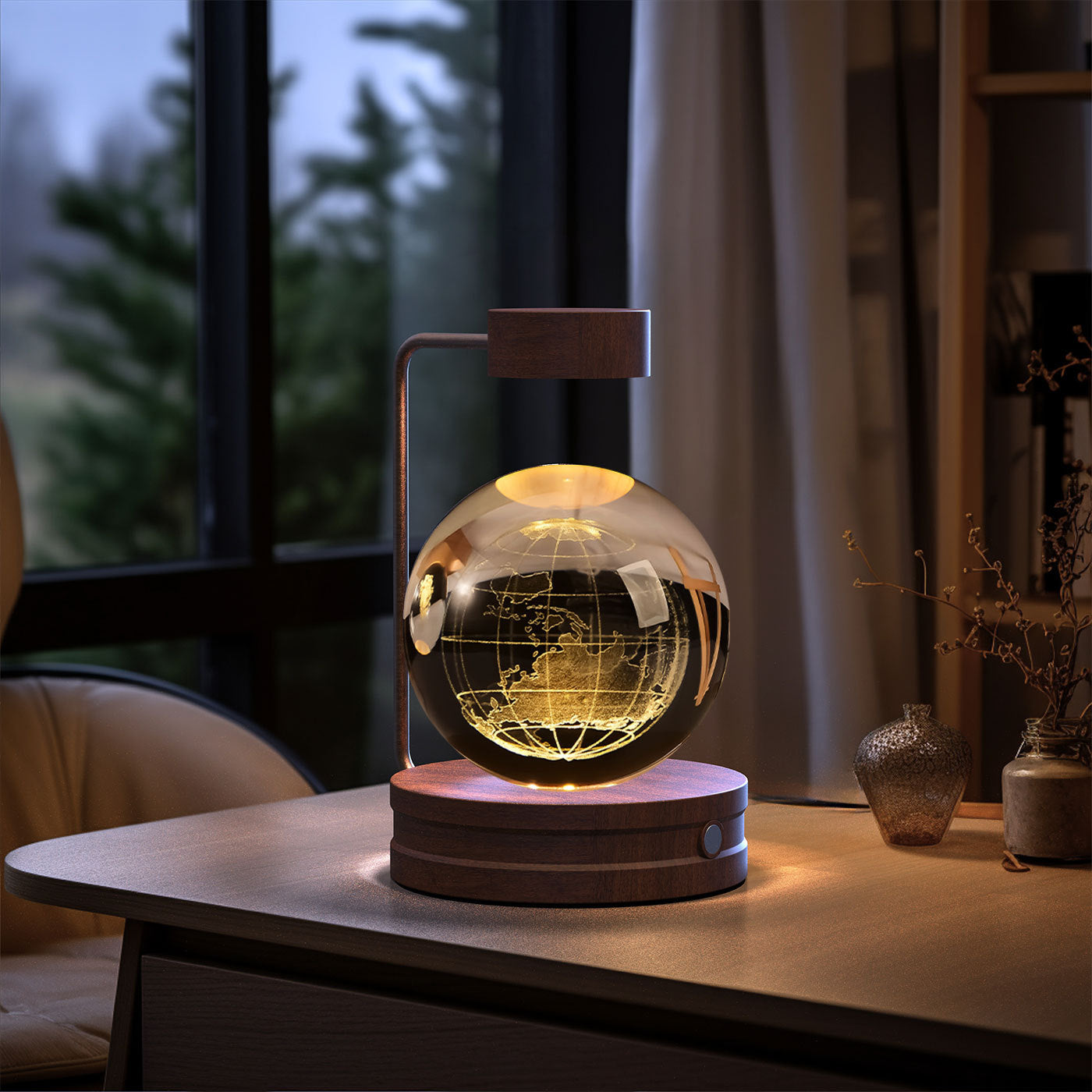 3D Kristalglas Nachtlamp met USB Oplaadfunctie