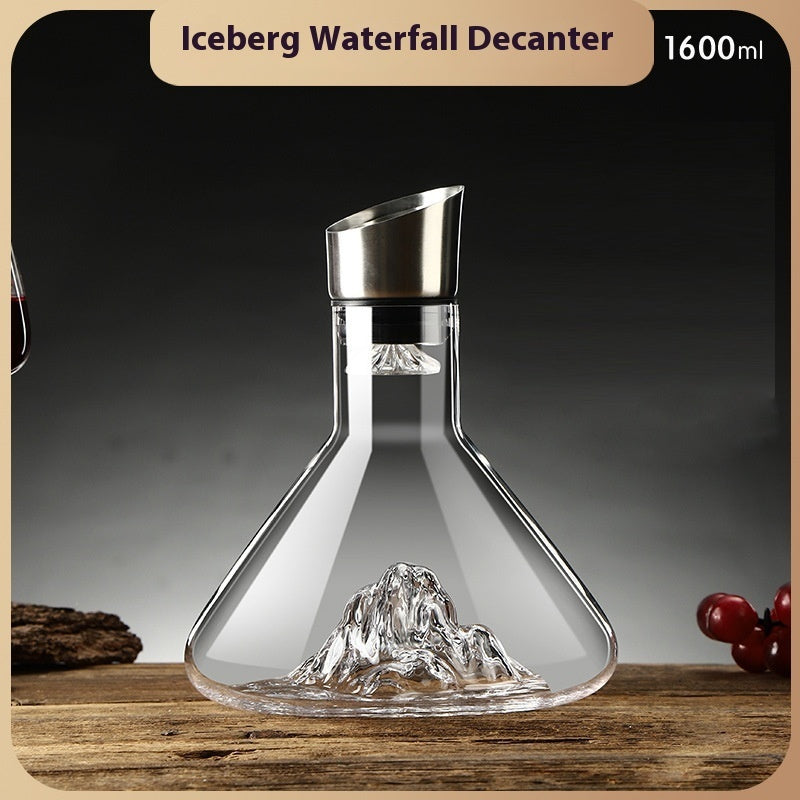 Iceberg Waterfall Wijnkaraf – Kristal Glas Decanter met Traploze Filtratie