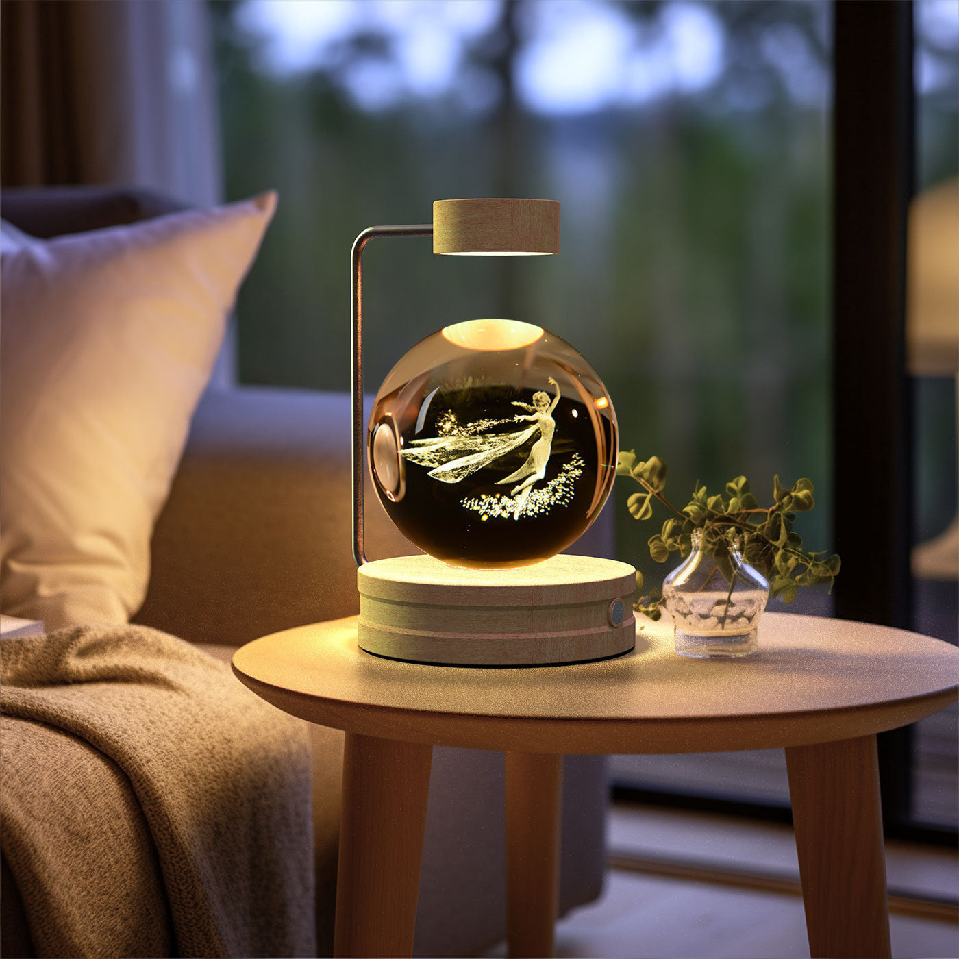 3D Kristalglas Nachtlamp met USB Oplaadfunctie