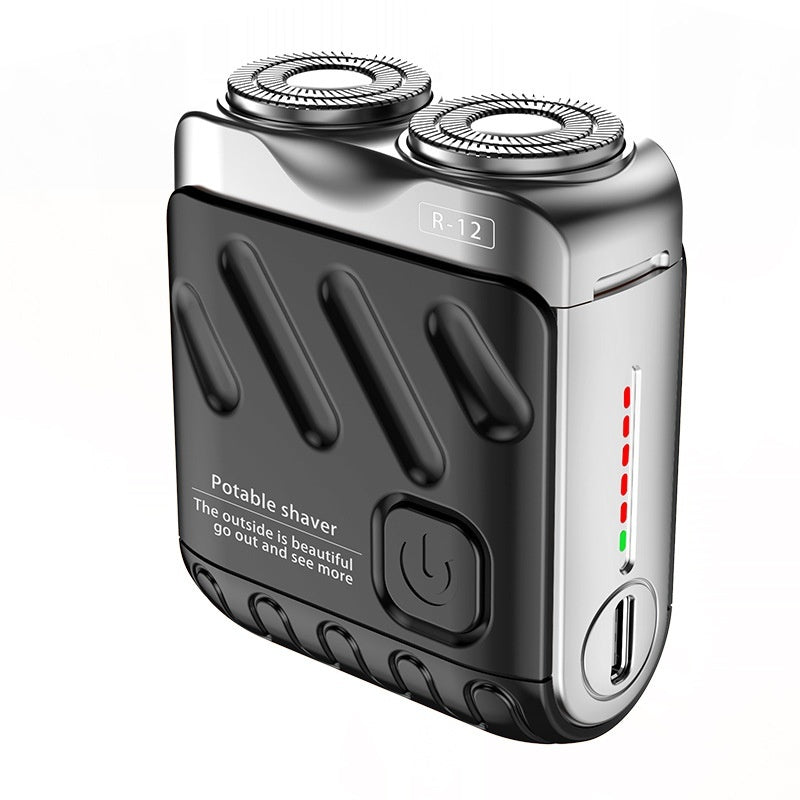 Draagbaar Elektrisch Scheerapparaat met Dubbele Roterende Messen – Mini USB Oplaadbare Reisscheerapparaat voor Mannen