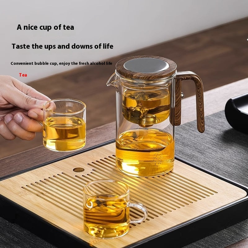 Magnetische Glazen Theepot met Waterfiltratie en Houten Handgreep – 500 ml & 700 ml