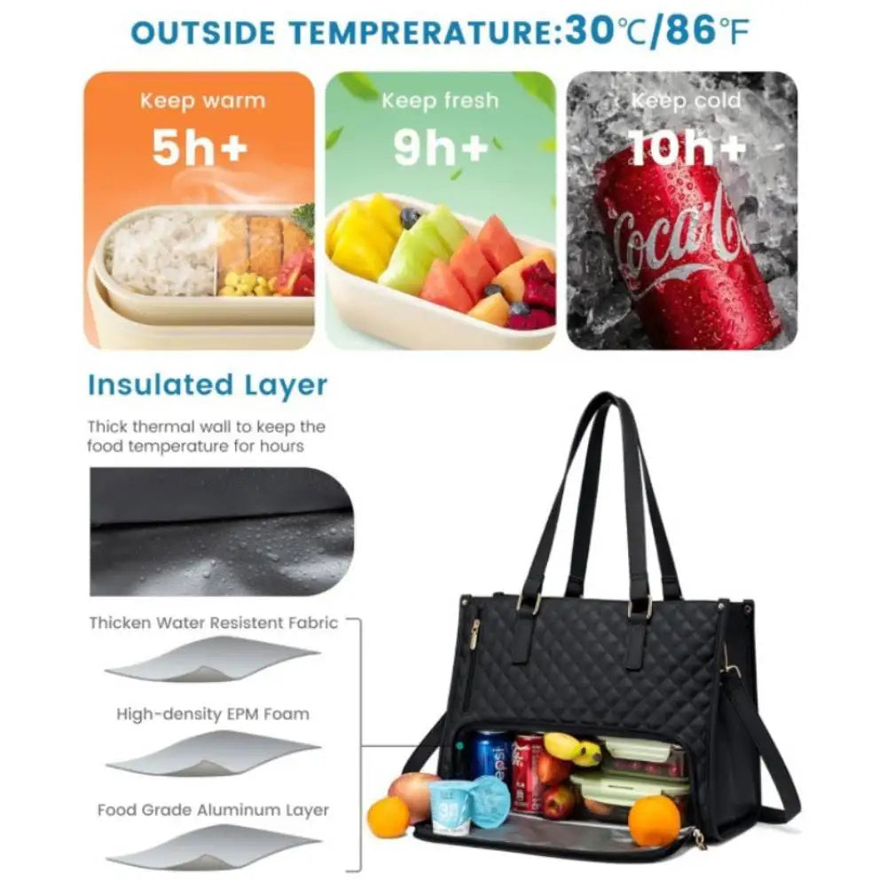 Isolerende Lunchbag met Schouderband & Laptopvak – Ruim, Lekvrij & Stijlvol