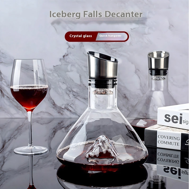 Iceberg Waterfall Wijnkaraf – Kristal Glas Decanter met Traploze Filtratie