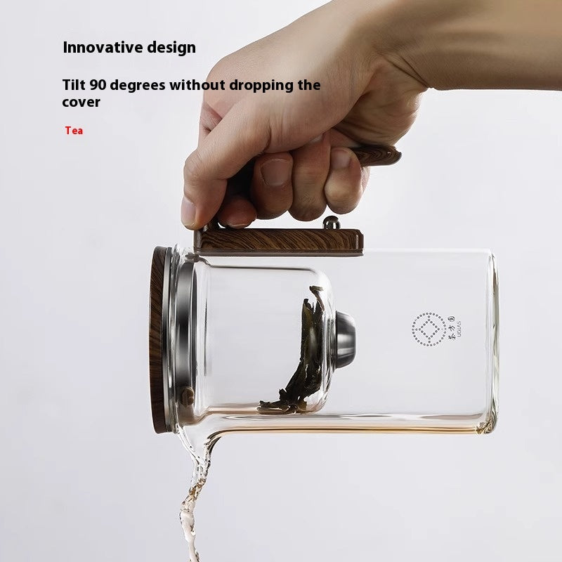 Magnetische Glazen Theepot met Waterfiltratie en Houten Handgreep – 500 ml & 700 ml